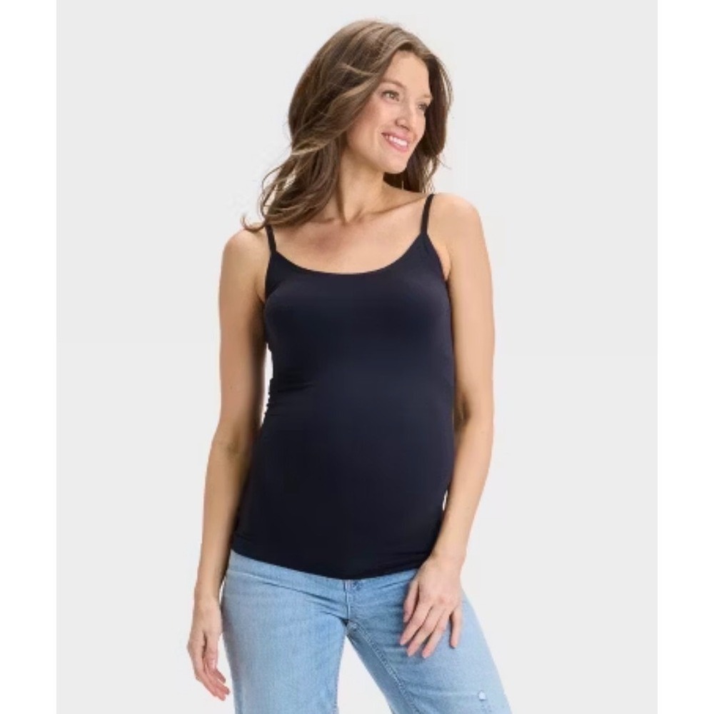 Isabel by Ingrid & Isabel Maternity Support Cami Black S/M Seamless Tank Top
